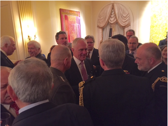 PM Malcolm Turnbull at the Australian Ambassador's residence