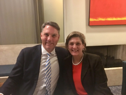 The Hon. Richard Marles, Government of Australia, Shadow Minister for Defence (L) and  Ambassador Katrina Cooper, Australian Embassy (R)