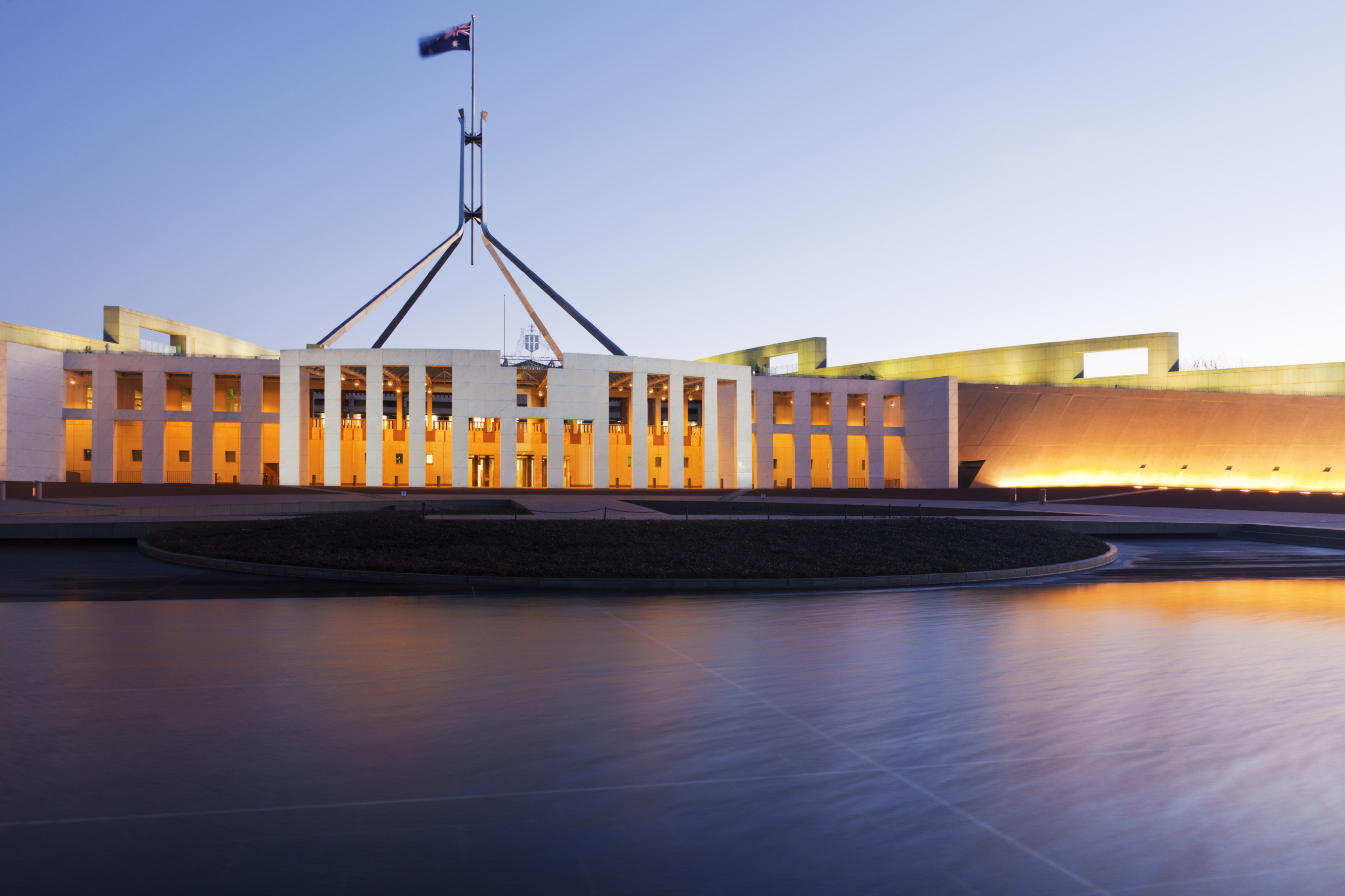 Canberra Australia Parliament House Twilight